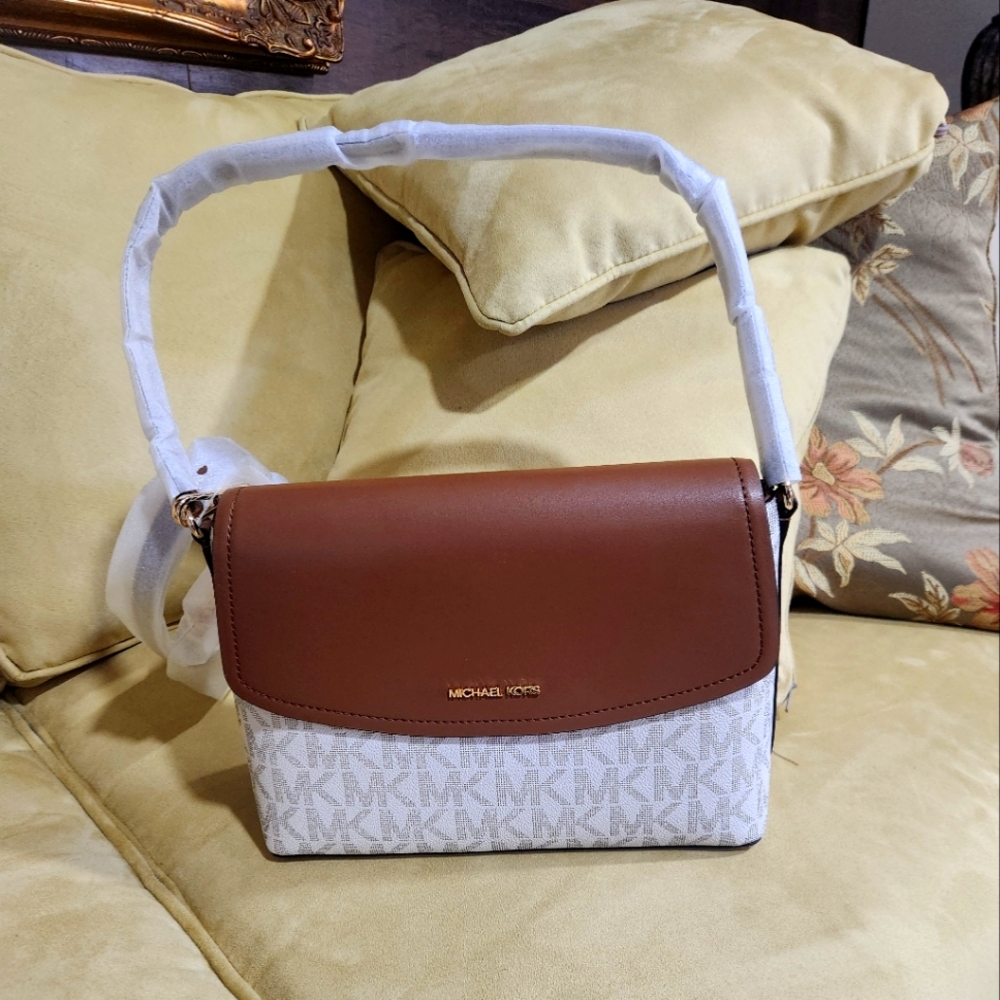 Michael Kors Brown and White Women's Bag